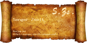 Senger Zsolt névjegykártya